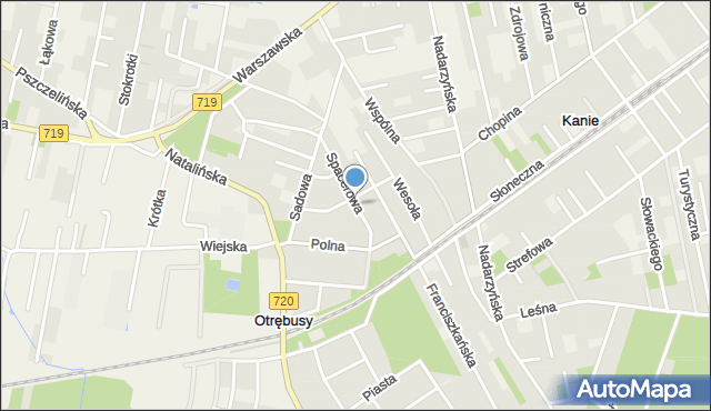 Otrębusy, Spacerowa, mapa Otrębusy