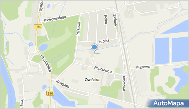 Owińska, Sportowa, mapa Owińska