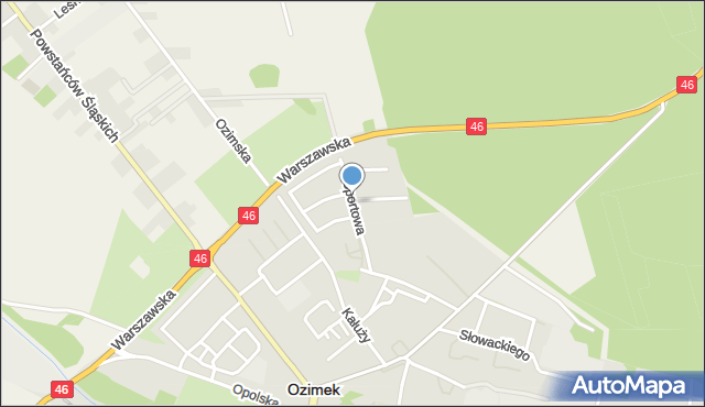 Ozimek, Sportowa, mapa Ozimek