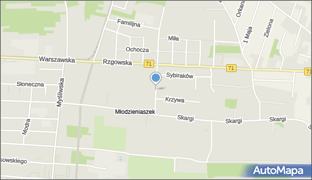 Pabianice, Spokojna, mapa Pabianic