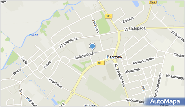 Parczew, Spółdzielcza, mapa Parczew