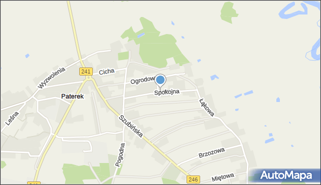 Paterek, Spokojna, mapa Paterek