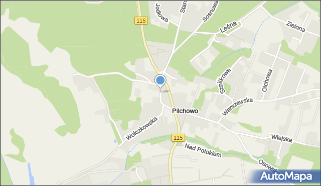 Pilchowo, Spacerowa, mapa Pilchowo