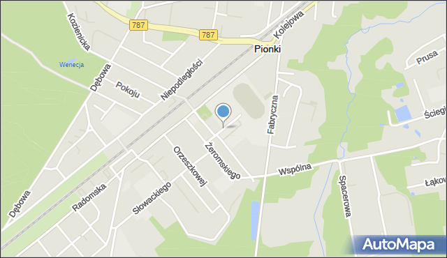 Pionki, Sportowa, mapa Pionki