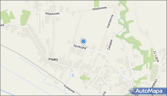 Pisary gmina Zabierzów, Spokojna, mapa Pisary gmina Zabierzów