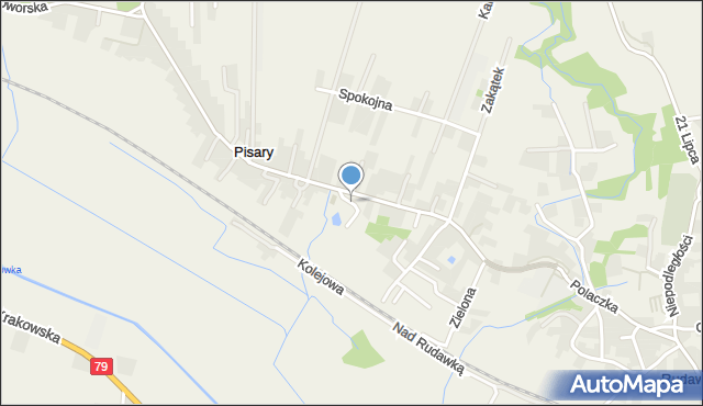 Pisary gmina Zabierzów, Sportowa, mapa Pisary gmina Zabierzów