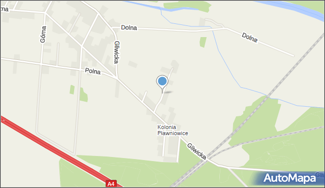 Pławniowice, Spokojna, mapa Pławniowice