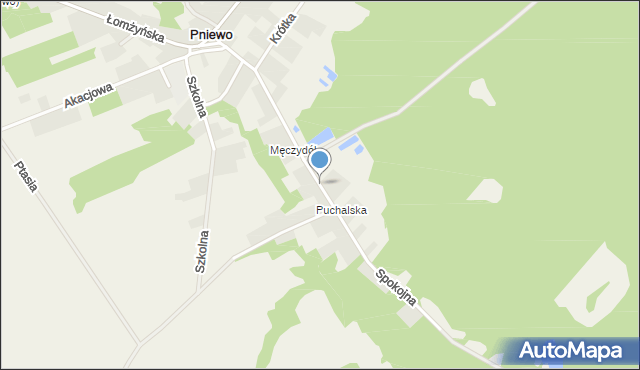 Pniewo gmina Łomża, Spokojna, mapa Pniewo gmina Łomża