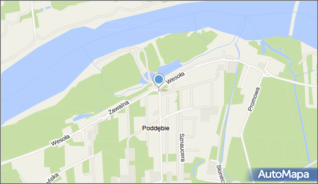 Poddębie, Spacerowa, mapa Poddębie