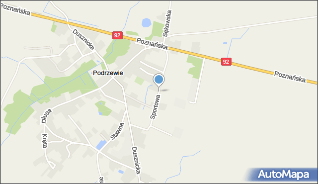 Podrzewie, Sportowa, mapa Podrzewie