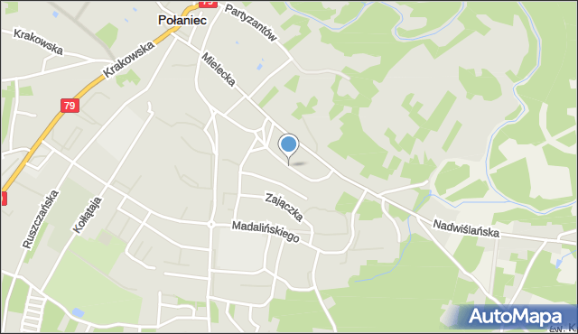 Połaniec powiat staszowski, Spokojna, mapa Połaniec powiat staszowski