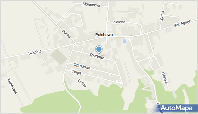 Połchowo gmina Puck, Sportowa, mapa Połchowo gmina Puck