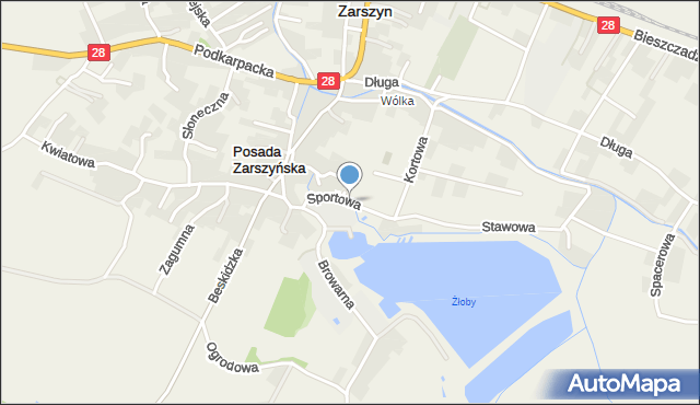 Posada Zarszyńska, Sportowa, mapa Posada Zarszyńska