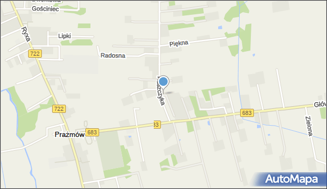 Prażmów powiat piaseczyński, Spokojna, mapa Prażmów powiat piaseczyński