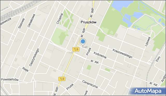 Pruszków, Sprawiedliwości, mapa Pruszków