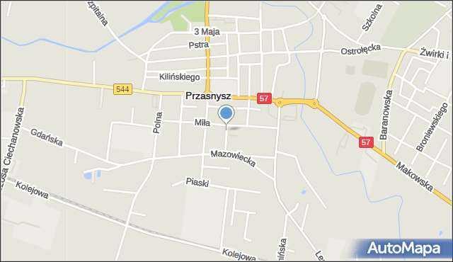 Przasnysz, Spokojna, mapa Przasnysz