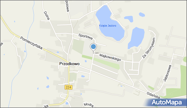 Przodkowo, Sportowa, mapa Przodkowo