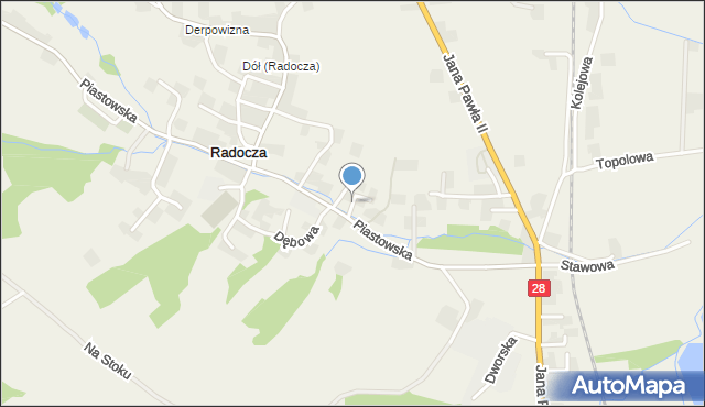 Radocza, Spokojna, mapa Radocza