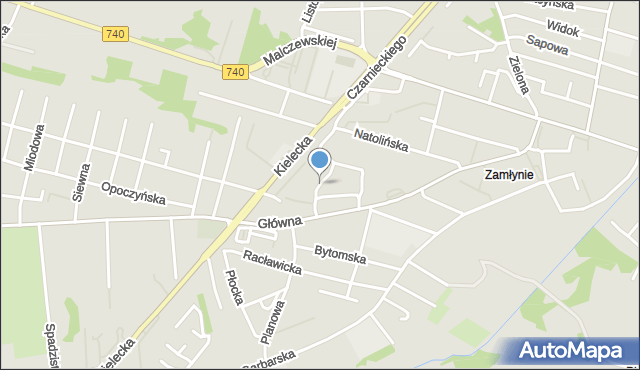 Radom, Sprzeczna, mapa Radomia