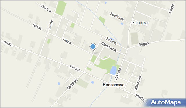 Radzanowo, Spółdzielcza, mapa Radzanowo