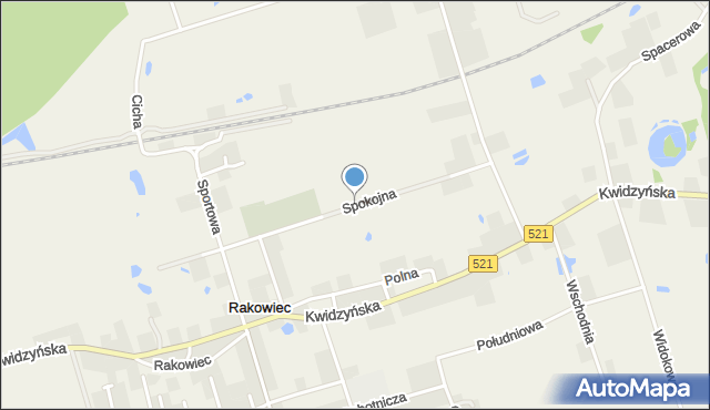 Rakowiec gmina Kwidzyn, Spokojna, mapa Rakowiec gmina Kwidzyn