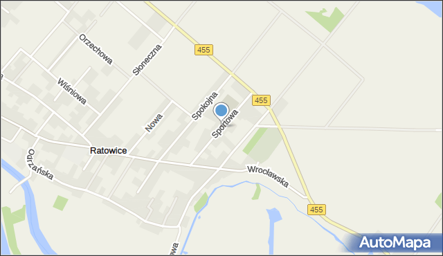 Ratowice gmina Czernica, Sportowa, mapa Ratowice gmina Czernica