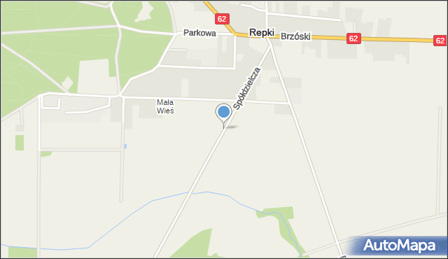 Repki powiat sokołowski, Spółdzielcza, mapa Repki powiat sokołowski