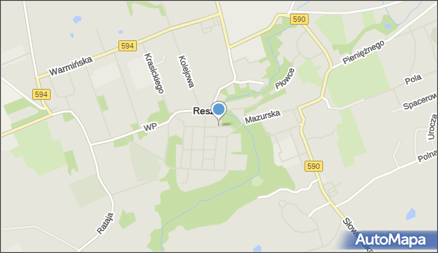 Reszel, Spichrzowa, mapa Reszel