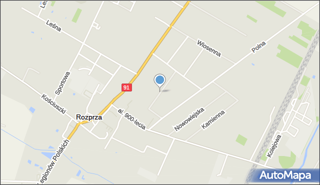 Rozprza powiat piotrkowski, Spokojna, mapa Rozprza powiat piotrkowski