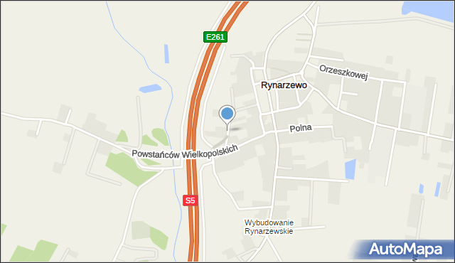 Rynarzewo, Spacerowa, mapa Rynarzewo