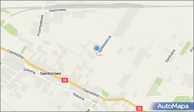 Samborowo, Spółdzielcza, mapa Samborowo