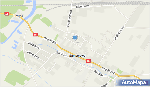 Samborowo, Sportowa, mapa Samborowo