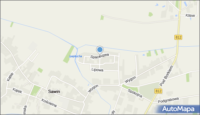Sawin, Spacerowa, mapa Sawin