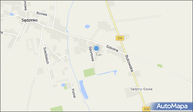 Sędzinko, Spokojna, mapa Sędzinko