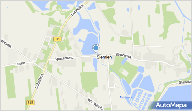 Siemień, Spacerowa, mapa Siemień