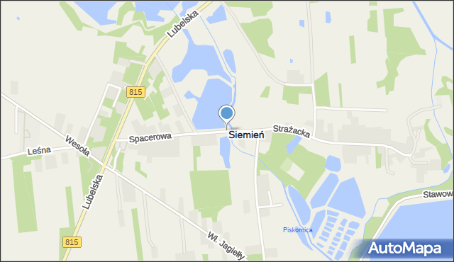 Siemień, Spacerowa, mapa Siemień