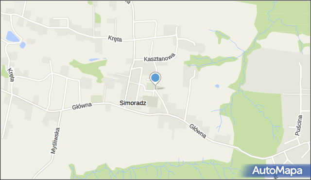 Simoradz, Sportowa, mapa Simoradz