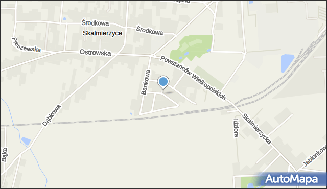 Skalmierzyce, Spółdzielcza, mapa Skalmierzyce