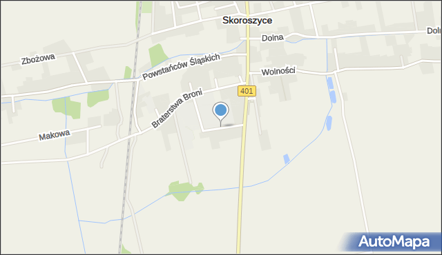 Skoroszyce, Sportowa, mapa Skoroszyce