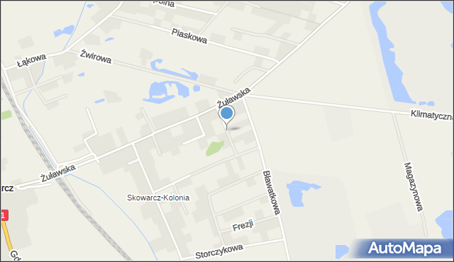 Skowarcz, Spokojna, mapa Skowarcz