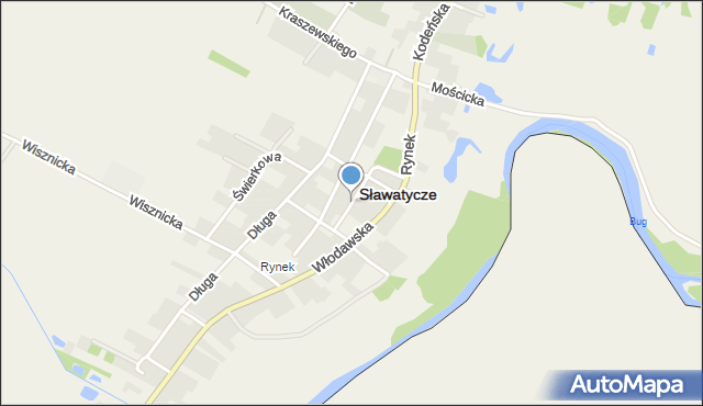 Sławatycze, Spokojna, mapa Sławatycze