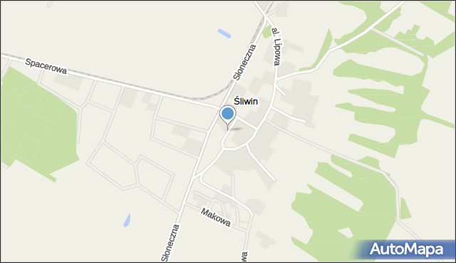 Śliwin, Spokojna, mapa Śliwin