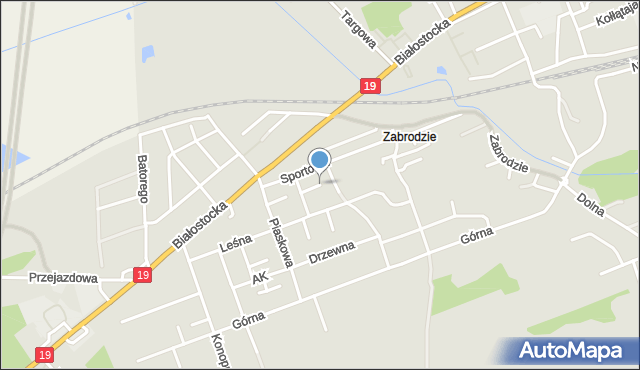 Sokółka, Sportowa, mapa Sokółka