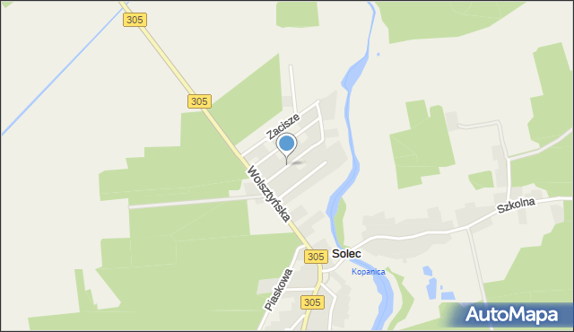 Solec gmina Przemęt, Spokojna, mapa Solec gmina Przemęt