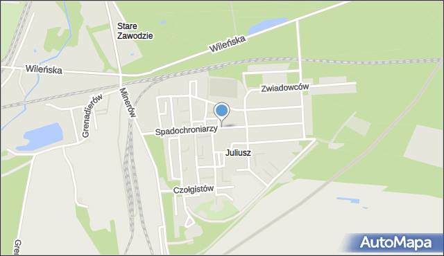 Sosnowiec, Spadochroniarzy, mapa Sosnowca