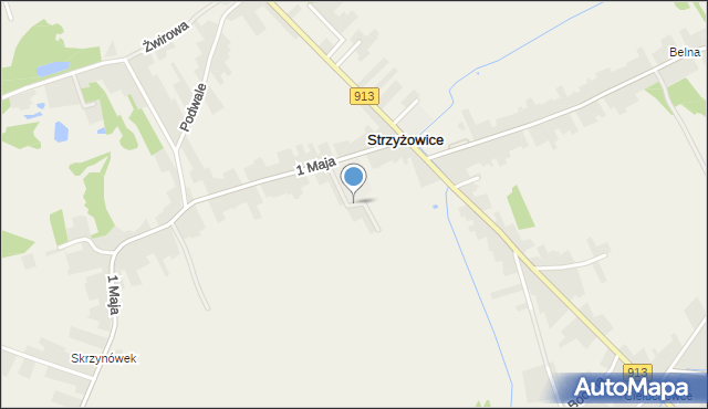 Strzyżowice gmina Psary, Sportowa, mapa Strzyżowice gmina Psary