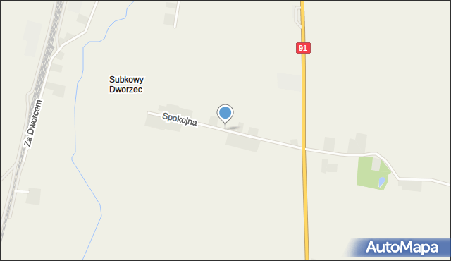 Subkowy, Spokojna, mapa Subkowy