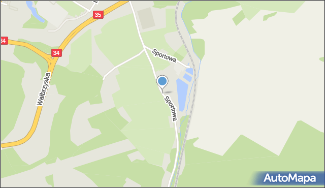 Świebodzice, Sportowa, mapa Świebodzice