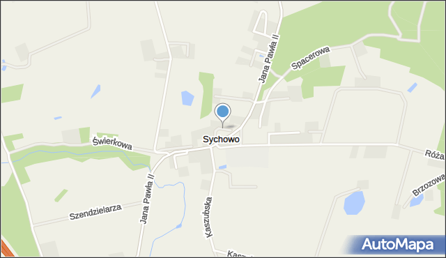 Sychowo, Spokojna, mapa Sychowo