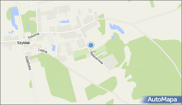 Szyldak, Spacerowa, mapa Szyldak